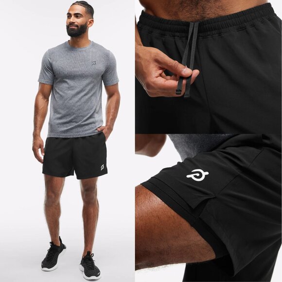New! Peloton Black 7" Lined Training Short Size Medium 2574 - Picture 1 of 11